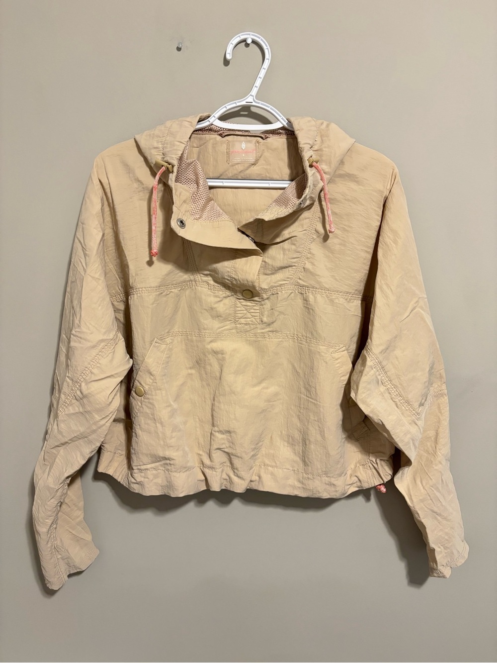 Free People Movement Ride The Wave Cropped Hooded Jacket Beige Small - Picture 5 of 7
